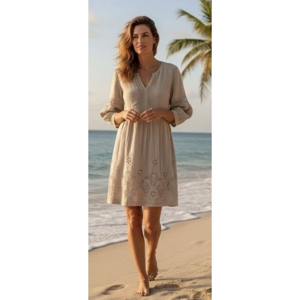 Tommy Bahama Women's St. Lucia Linen-Blend Coverup Dress -Twill NWT $148.00  XS